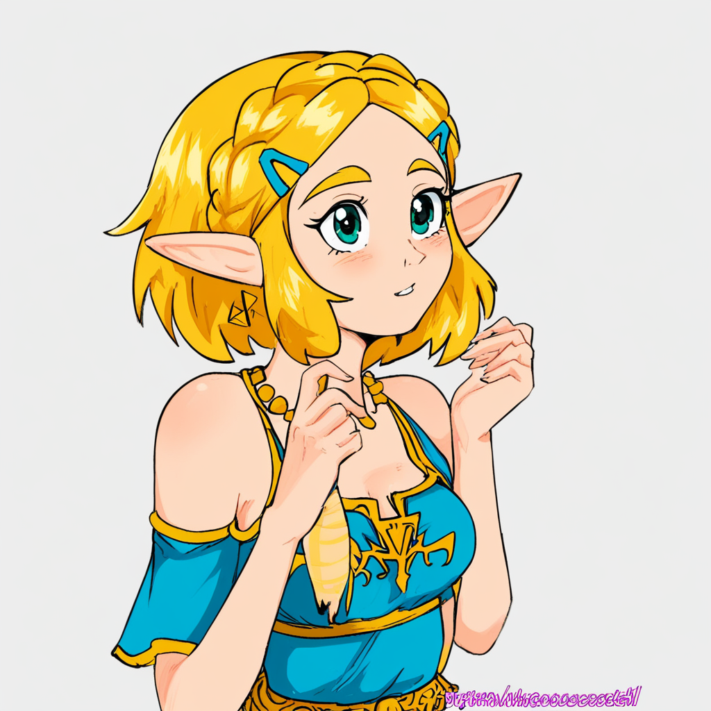 snegovski, princess zelda, 1girl, solo, simple background