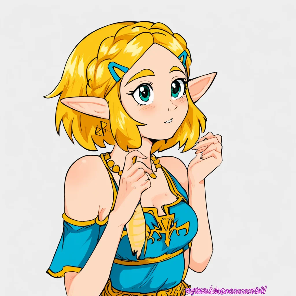 snegovski, princess zelda, 1girl, solo, simple background