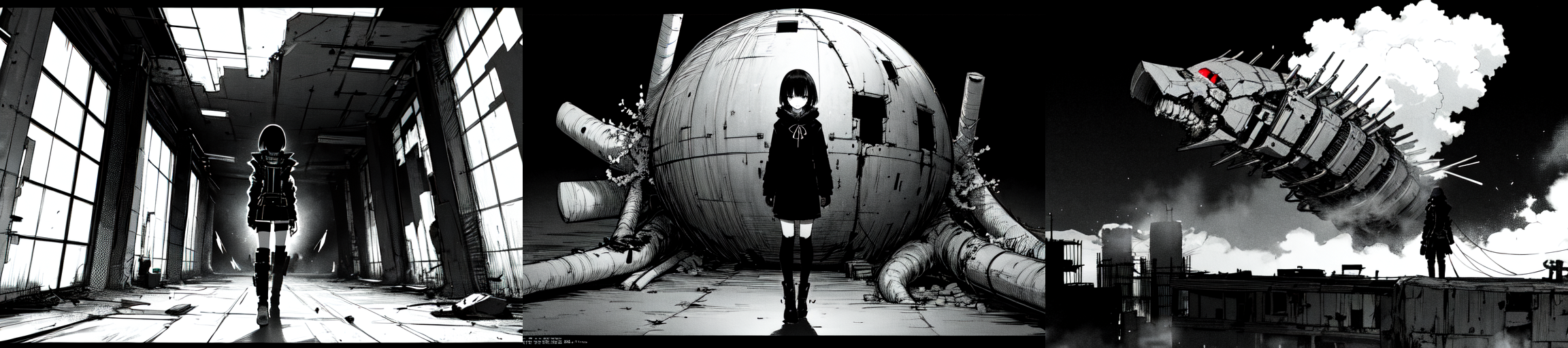 highly insanely detailed, masterpiece, top quality, best quality, highres, 4k, 8k, RAW photo, (very aesthetic, beautiful and aesthetic), 
__lazy-wildcards/subject/env-bg/nihei_tsutomu-blame-env/prompts__, 
<lora:ABARA:0.5>, 
(1girl:1.3), 
solo focus, 
__lazy-wildcards/dataset/background__,âââ