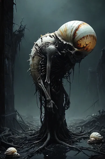 a travesty, a shell born dead, fabricated, relentless, walking in a nightmare, eerie, dark, <lora:Futuristic_Retro_Vibes:0.2>, <lora:Neon_Cyberpunk_Impressionism_SDXL:0.2>, <lora:EnvyNIghtmareXL01:0.2>, <lora:tbh219-sdxl:0.2> <lora:- SDXL - vanta-black_contrast_V3.0:0.2>
