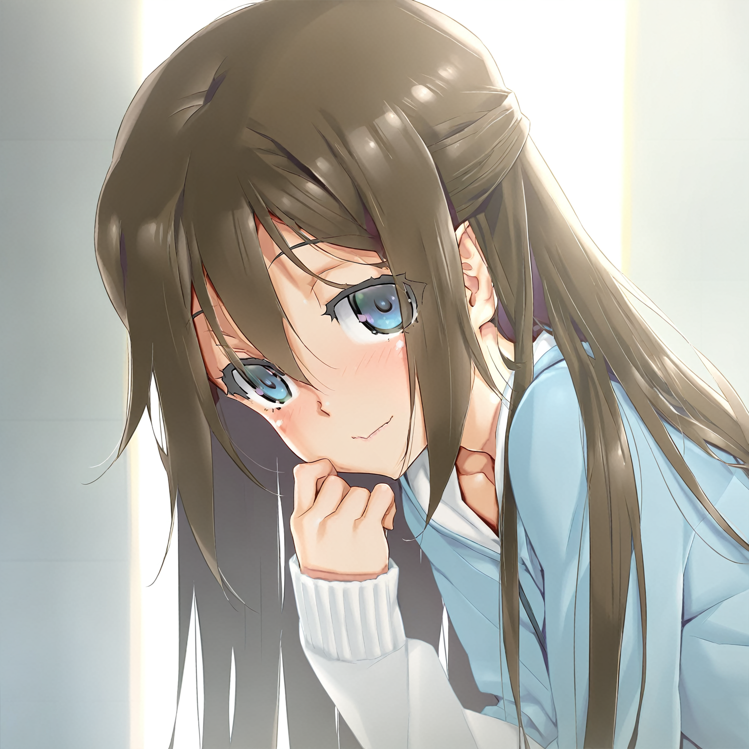 <lora:Happoubi_Jin-15:0.8>,
Happoubi_Jin,
masterpiece, best quality,1girl, solo,
((osaka shizuku, shizuku osaka)),
upper body, leaning forward, 
hair_between_eyes, looking at viewer,  smile, happy, shy, blush,
simple background,