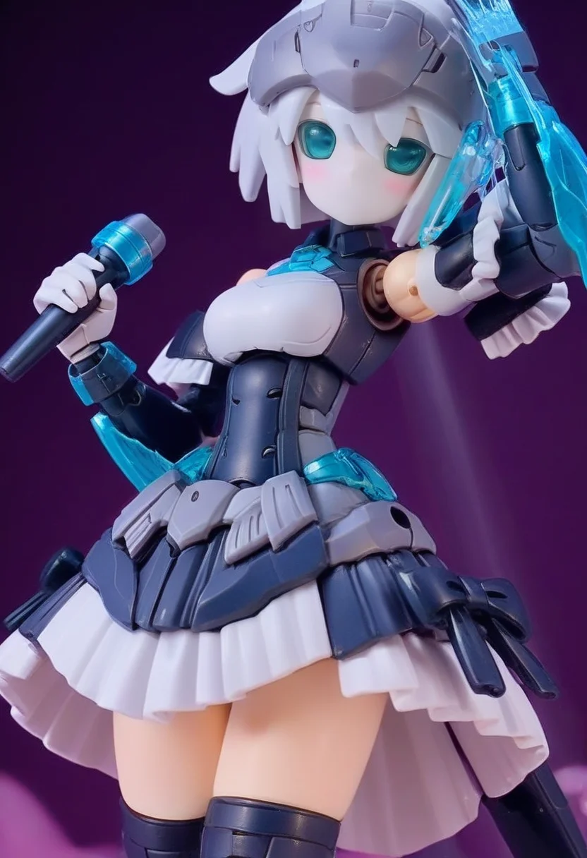 (score_9:0.9),score_8_up,score_7_up,anime style,rating_safe,<lora:30ms Alpha Sisters Phantasm ponyXL v1:0.7>,Alpha Sisters Phantasm white,Phantasm dress,holding microphone,concert,hand up,<lora:EXM-H15B Acerby ponyXL v2:0.86>,EXM-H15B Acerby,solo,blush,forehead protector,((robot girl)),white face,no humans:1.2,