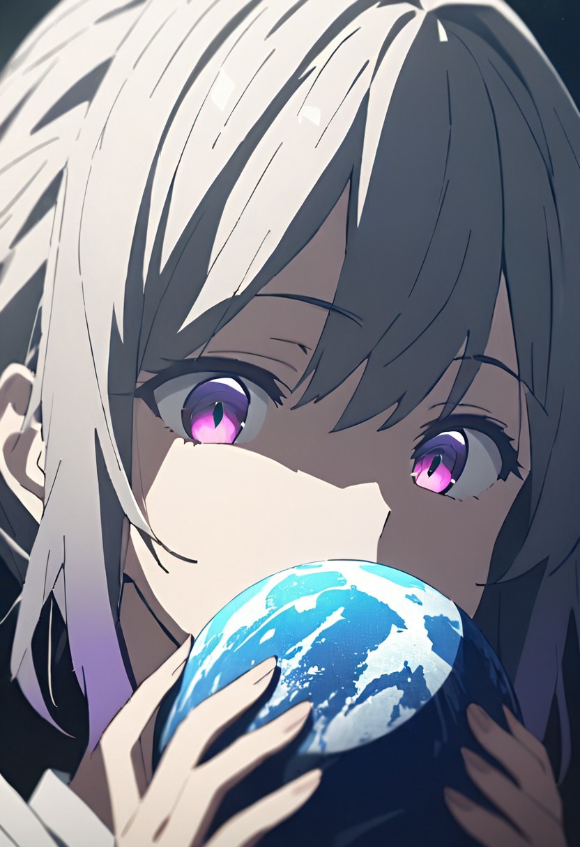gorgeous lips, cinematic, (masterpiece), (best quality), (ultra-detailed), very aesthetic, perfect composition, intricate details, absurdres, detailed face, (anime, masterpiece, intricate:1.3), (best quality, hires textures, high detail:1.2), 
1girl, <lora:ShinobuXL:.9>, shinobu, solo, space, small planets, floating object, white wings, black ribbon, gradient eyes, beautiful detailed eyes, gradient background, holding planet, eating planet, (masterpiece:1.4), (best quality:1.4), (ultra-detailed:1.2), gl0w, glow