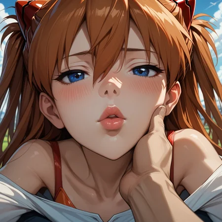 score_9, score_8_up, score_8, (source_anime), imminent_kiss, incoming kiss, POVkiss, lips, Asuka Langley Soryu\(Neon Genesis Evangelion\), BREAK, 1woman, Asuka Langley Soryu\(Neon Genesis Evangelion\), POV, incoming_kiss, ahoge, detailed eyes, blush, lips, depth_of_field, solo focus, blurry_background, imminent_kiss, incoming kiss,