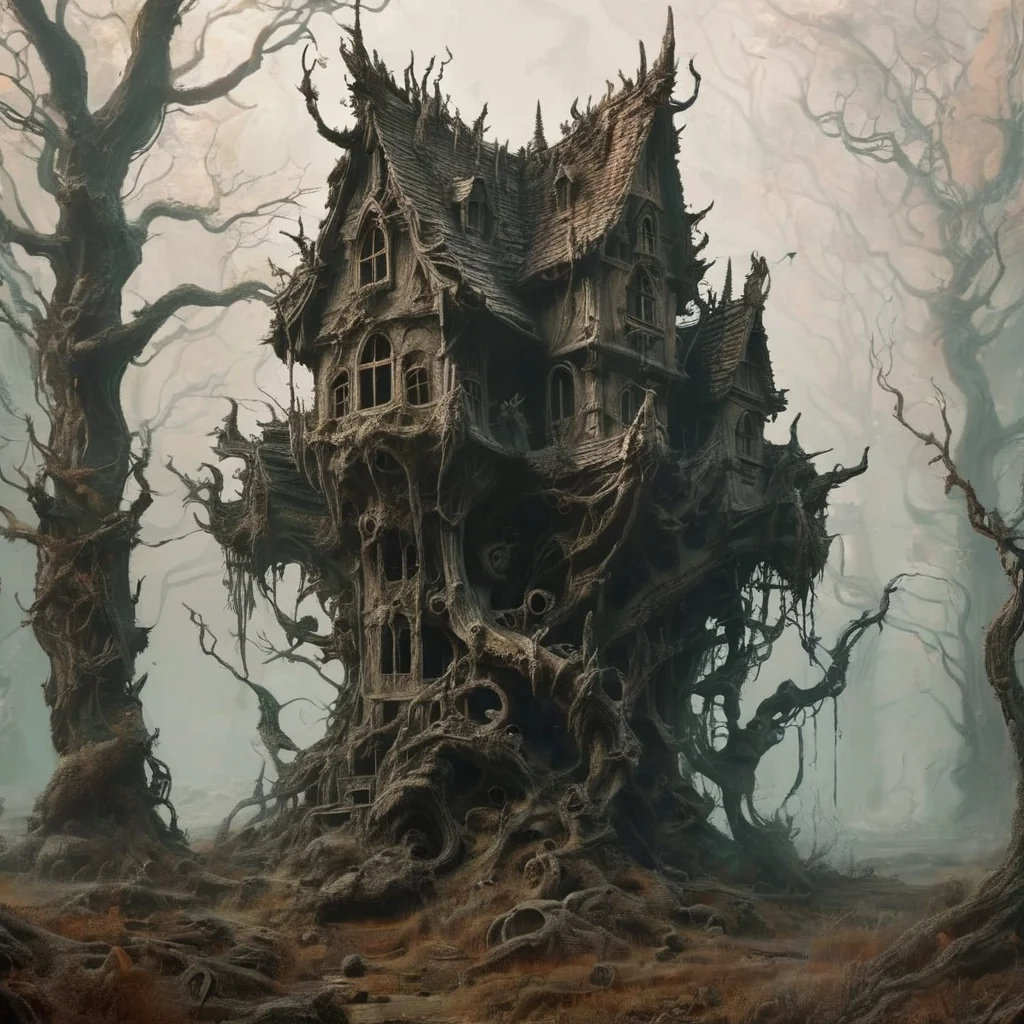 mortishadow devil's house in the old forest<lora:mortishadow:1>