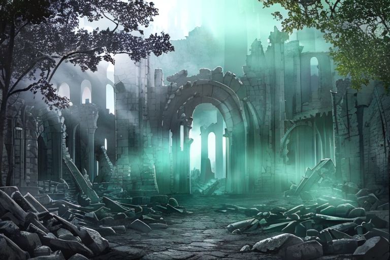 (masterpiece:1.2), (best quality,:1.2), 8k, HDR, ultra detailed, ((photorealistic)), professional light, cinematic lighting, fashion photography, ambient lighting,<lora:detail_slider_v4:3>, sinister ruins in a dark forest, FanRu <lora:FantasyRuins-10:0.7>, epiCPhoto