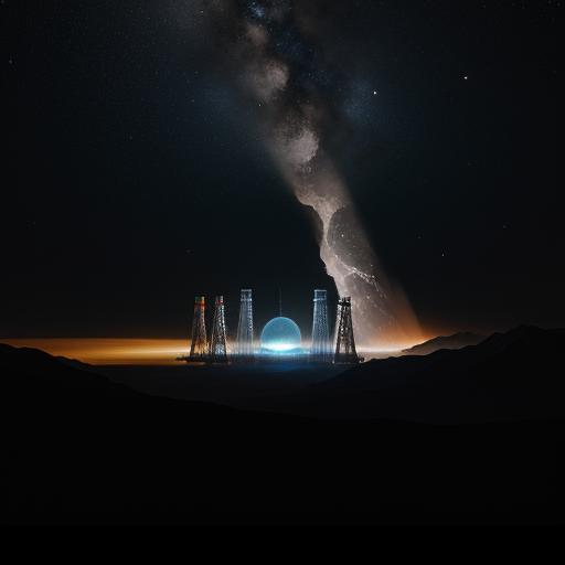 In the mining operation within Odysset's rings, massive platforms and interconnected structures sprawl across the cosmic expanse. Bright floodlights cut through the darkness, revealing workers clad in rugged space suits maneuvering among towering cranes and robotic arms. Transport vessels dart back and forth against the backdrop of the star-studded void, ferrying payloads of ore to processing facilities stationed on nearby asteroids. The scene is a symphony of activity amidst the celestial silence, with the distant glow of the planet Odysset providing a serene backdrop to the bustling industrial operation., BREAK, (sci-fi, futuristic, space, asteroid:1.3), BREAK, <lora:detailed_notrigger:1>,   <lora:Expanse_Science_Fiction_Comic_Style_SDXL:1> expnscom