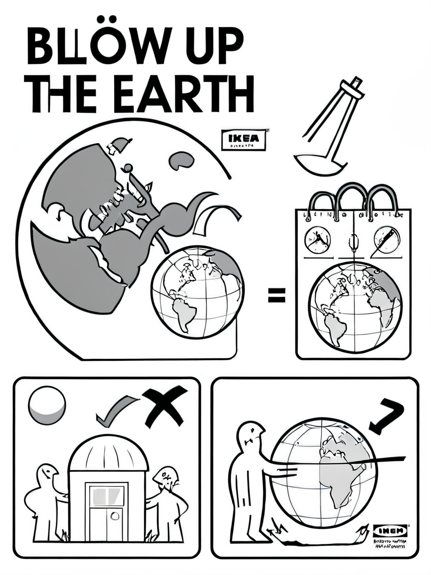 Blow up the earth <lora:ikea_instructions_xl_v1_5:1>