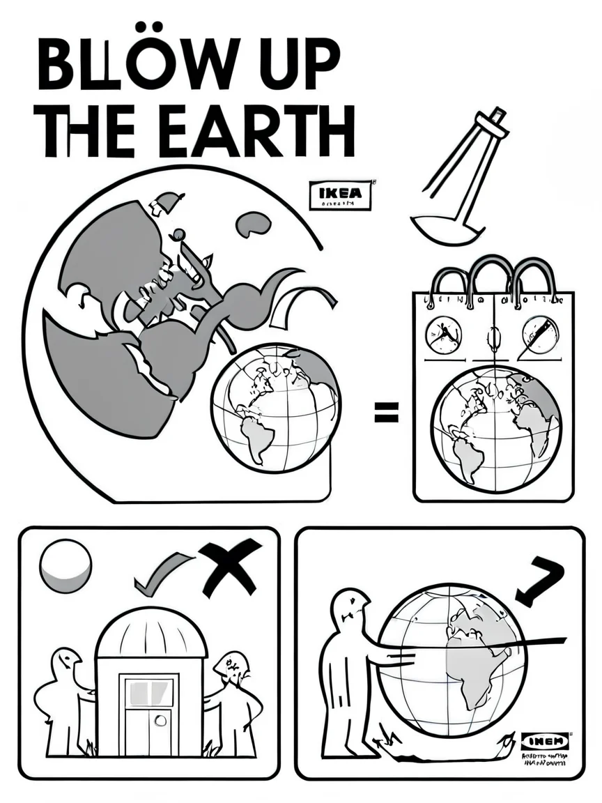 Blow up the earth <lora:ikea_instructions_xl_v1_5:1>