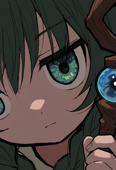 odyk, jaggy lines, masterpiece, best quality, absurdres, very aesthetic, highres, very awa,
1girl, eye focus, twin braids, jitome, holding mage staff,
<lora:odyk:0.8>