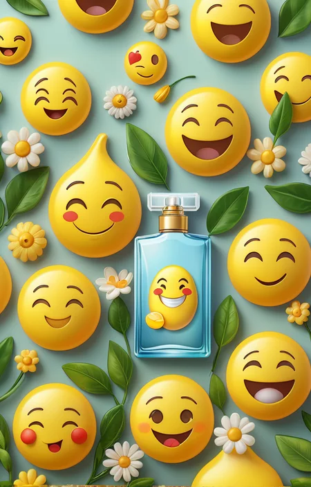masterpiece,best quality,<lora:tbh374-sdxl:0.6>,illustration,style of emoji,emoji sheet A bottle of perfume in garden