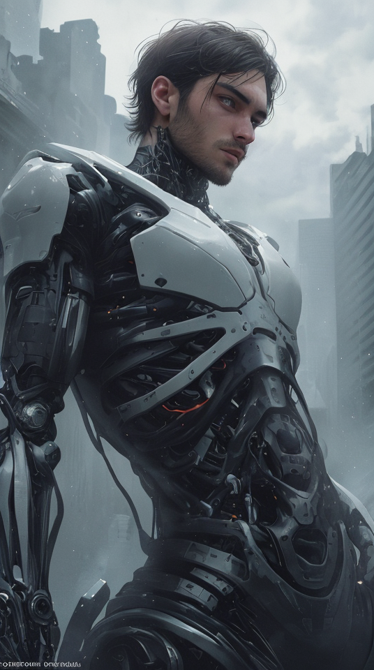 1boy, (Australian), (handsome:1.5), (Masculine:1.5), (stubble), facial hair, 
masterpiece, 4k, CPNK09, , 3/4 view, (from below:0.8), (upper body:1.0), handsome man, detailed face, bio-mechanical white suit, volumetric lighting, dramatic light, breathtaking sci-fi, background, ((seductive and elegant pose:1.5)), high quality, high resolution, outdoors, by tsutomu nihei, <lora:Cyberpunk09:0.6>
 <lora:gender_slider_v1:-3>