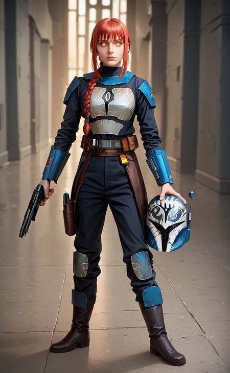 score_9, score_8, score_7, score_6,, star wars, (armor),(boots),,<lora:Bo-Katan_Kryze_I_Clone_Wars:1>,gun in his hands, (realistic style:1.3), (helmet:1.3),