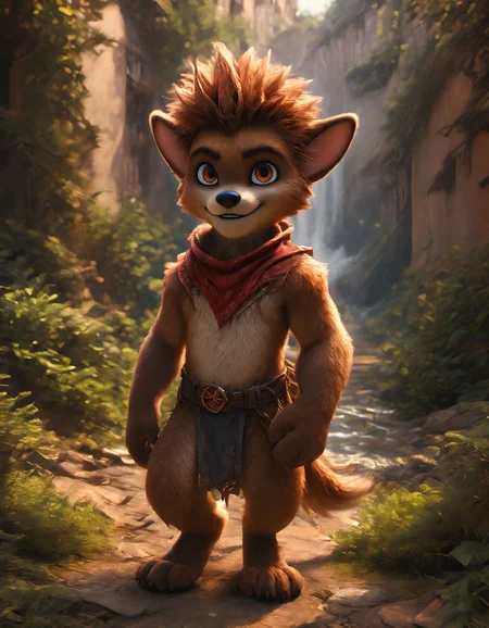 maxwishbone,solo,brown eyes,1boy,outdoors,male focus,standing,looking at viewer,full body,smile,furry,red neck bandana,Haunted castle,<lora:Max_Wishbone:0.6> BREAK
realistic,source_furry,score_9,score_8_up,score_7_up,score_6_up,zPDXL3,<lora:p:0.3>,highres