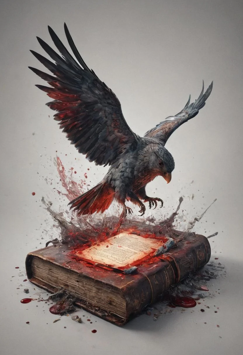 A detailed dramatic illustration of the holy book Bible for t-shirt design, white background, with red color dark magic splash, dark ghotic, 3D Vector Art, fantasy art, watercolor effect, bokeh, Adobe Illustrator, hand-drawn, digital art, bird's eye view, isometric style, retro aesthetic, focused on the character, 4K resolution, photorealistic rendering, using cinema 4D
Wide range of colors., Dramatic,Dynamic,Cinematic,Sharp details
Insane quality. Insane resolution. Insane details. Masterpiece. 32k resolution.
<lora:add-detail-xl:0.95> <lora:dvr-lnds-sdxl:0.3> dvr-lnds-sdxl <lora:MJ52:0.25> <lora:ral-apoctvisn-sdxl:0.3> ral-apoctvisn <lora:zavy-cntrst-sdxl:0.35> dark, chiaroscuro, low-key <lora:zavy-rmlght-sdxl:0.41> zavy-rmlght <lora:SDXLFaeTastic2400:0.225>