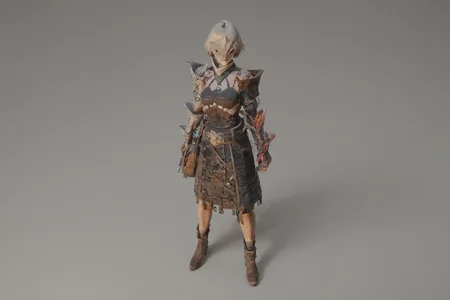 score_9, score_8_up, score_7_up, Arrisa, front view, full body, concept art, arms wrapped around oneself, indicating self-comfort,stygian BREAK <lora:ARRISA-12:1>