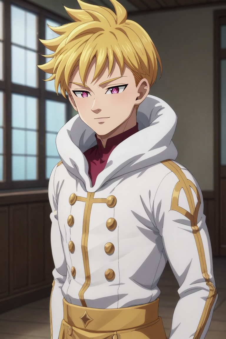 score_9, score_8_up, score_7_up, source_anime, rating_safe, intricate details, anime screencap, , official style, , depth of field, 1boy, solo, male focus, <lora:lancelot_nnt_mny_pony:0.74>, lancelot_nnt_mny, blonde hair, pink eyes, short hair, focused, machu picchu, indoors, dark, jumping, sparkling eyes, robot costume, <lora:sdxl_lightning_8step_lora:1>