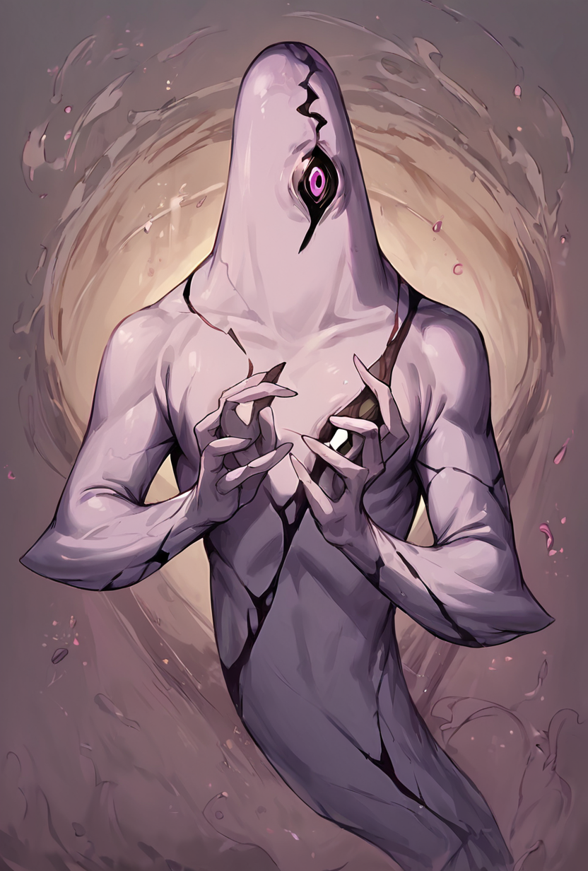 score_9, score_8_up, score_7_up,,  good quality ,, character focus, solo, , best quality , detailed background,  <lora:ghostfreak-05:1> ghostfreak, solo, no humans, purple eye, ghost, simple background