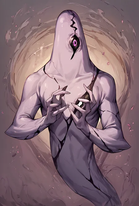 score_9, score_8_up, score_7_up,,  good quality ,, character focus, solo, , best quality , detailed background,  <lora:ghostfreak-05:1> ghostfreak, solo, no humans, purple eye, ghost, simple background
