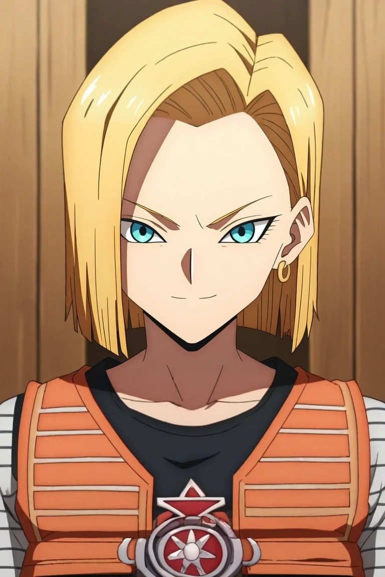zPDXL, score_9, score_8_up, score_7_up, source_anime, anime screencap, rating_safe, intricate details, , depth of field, 1girl, android 18, dragon ball, blonde hair, blue eyes, solo, symmetry, dojo, dark, holding object, seductive smile, <lora:fate_go_style_pony:1.12>, fate_go_style, , <lora:sdxl_lightning_8step_lora:1>
