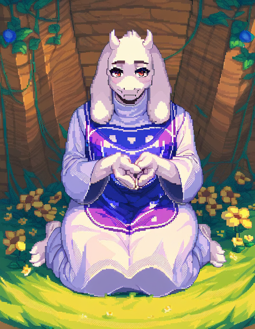score_9, score_8_up, score_7_up, score_6_up, score_5_up, score_4_up, pixel art, toriel from undertale