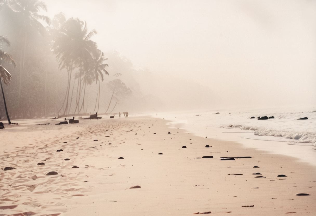 lith_argenta_BH1r,  instagram photo, a foggy beach in sri lanka, hard shadows, film grain