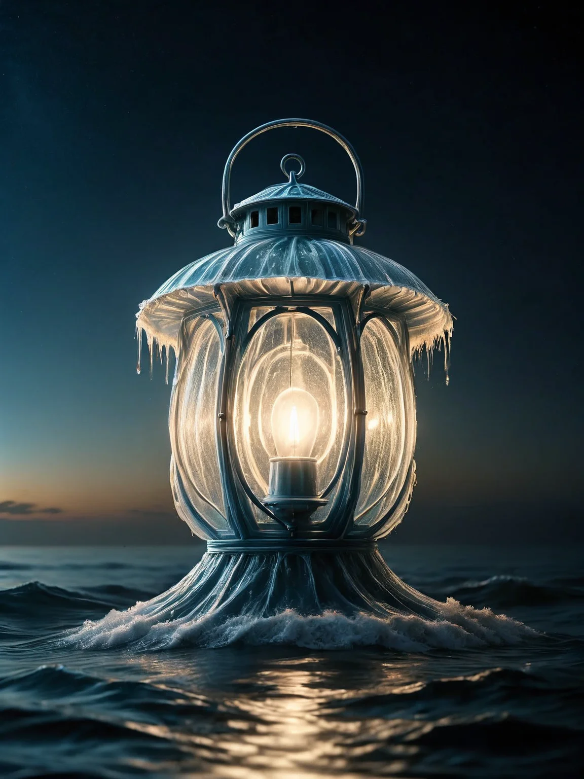 An ais-wvs lantern glowing softly in the night <lora:ais-wvs-sdxl:1>