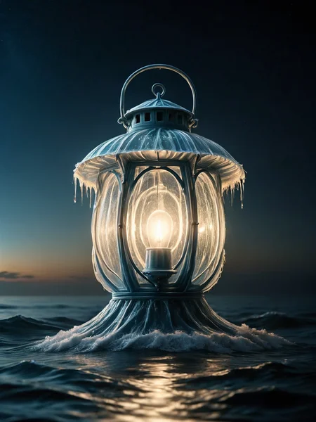An ais-wvs lantern glowing softly in the night <lora:ais-wvs-sdxl:1>