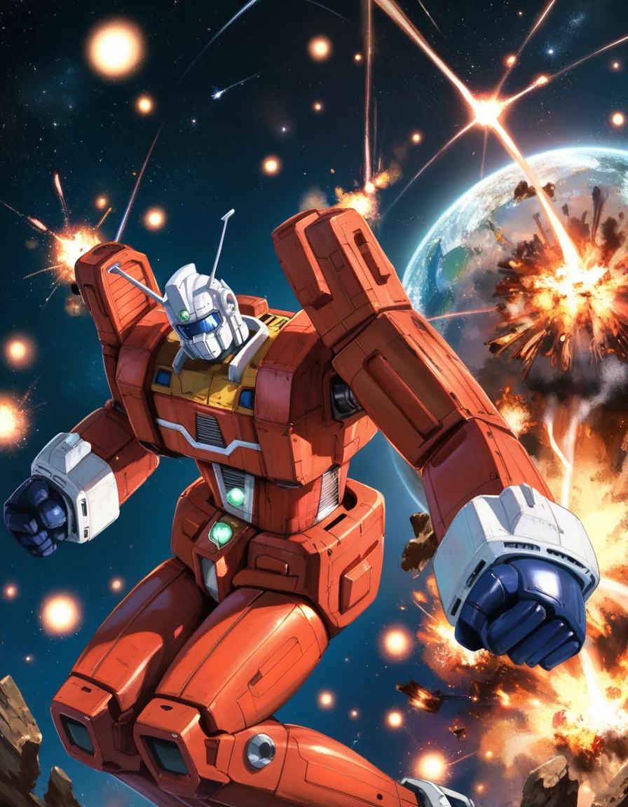 (score_9:0.9),score_8_up,score_7_up,rating_safe,(zPDXL3),(zPDXL),
<lora:Ideon ponyXL v1:0.84>,space,starry sky,explosion,
science fiction, retro artstyle, battle, no humans, flying, glowing, firing, clenched hands, ideon, 1other, super robot, giantless