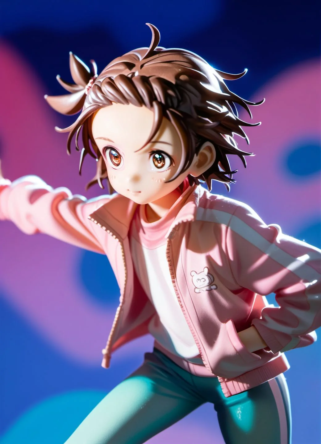 score_9, score_8_up, score_7_up, score_6_up,
<lora:YuitsukaInori_pony_v01:1> Yuitsuka inori, solo, track jacket, pink jacket, pants,
