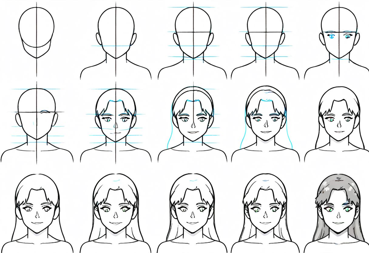 score_9, "drawing of Starfire in 12 steps", "sketch tutorial " , "step by step guide". colored final touch