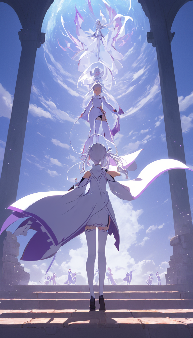 concept art Cinematic scene, hero view, solo, Emilia, Re:Zero <lora:emilia:1>, action pose, detailed background, masterpiece, best quality, high quality, absurdres . digital artwork, illustrative, painterly, matte painting, highly detailed