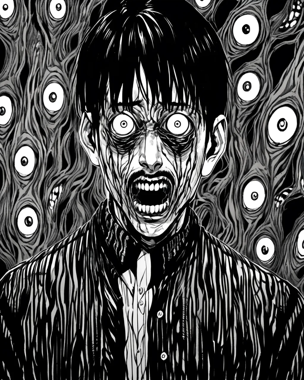 headshot portrait of a man,junji ito style,horror,manga, <lora:XL_itoStyleLycoris:1.0>