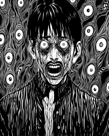 headshot portrait of a man,junji ito style,horror,manga, <lora:XL_itoStyleLycoris:1.0>