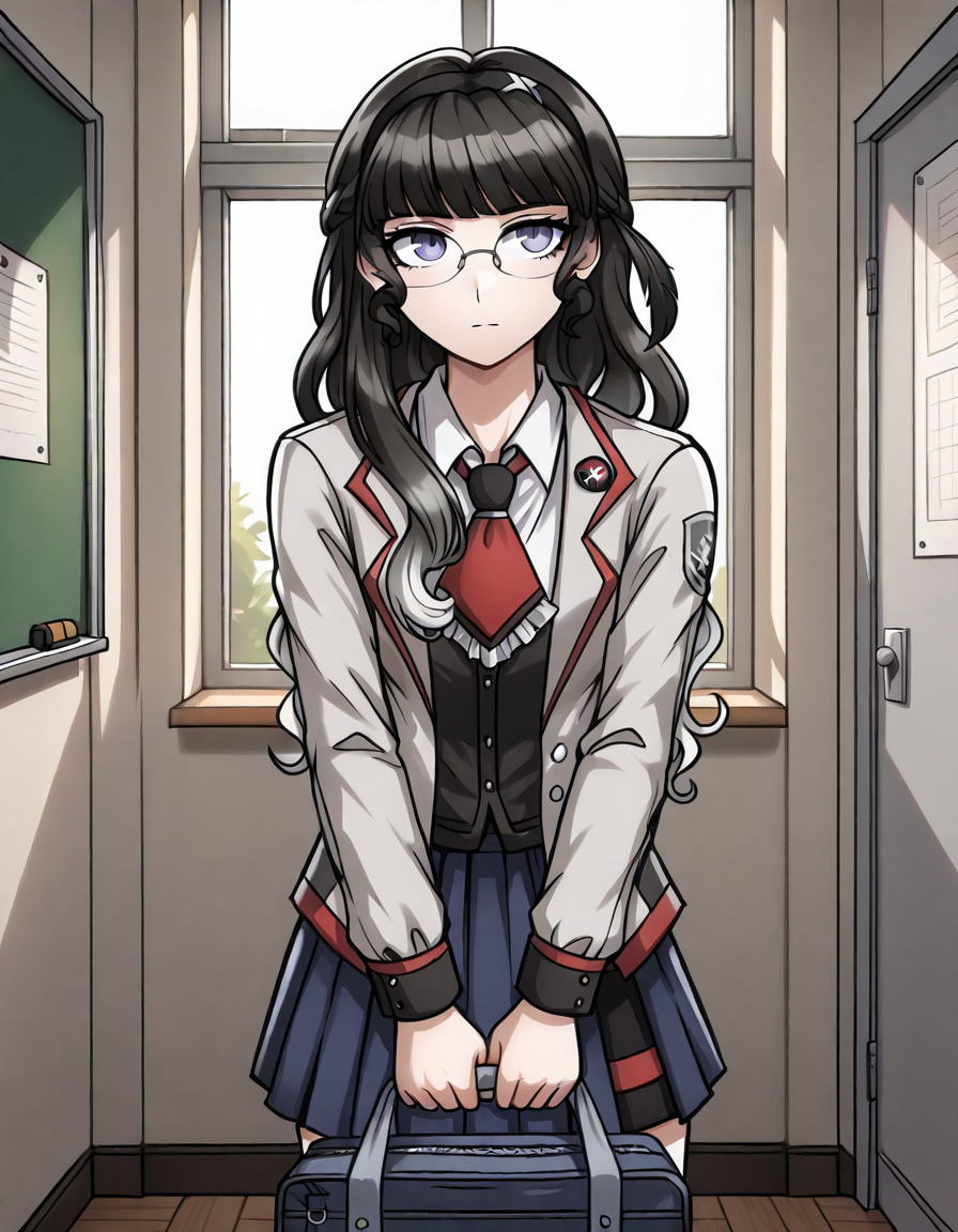 <lora:Eva_Tsunaka_Illust:1> Eva_Tsunaka, school in background