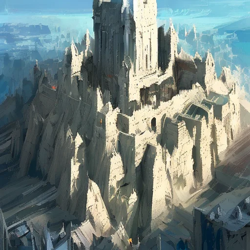 a photo of minas tirith minas tirith by craig mullins 512paintstyle3-light 512SpeedPainter