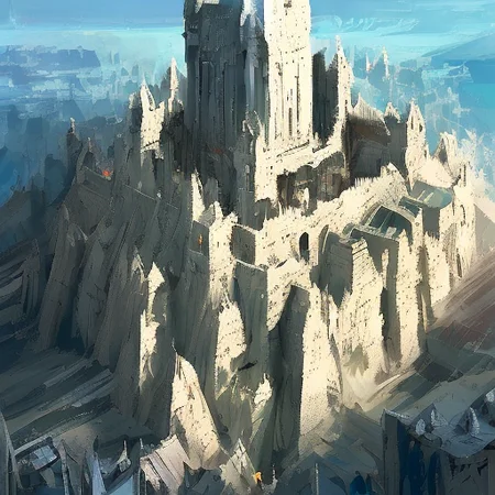 a  photo of minas tirith minas tirith by craig mullins    512paintstyle3-light 512SpeedPainter