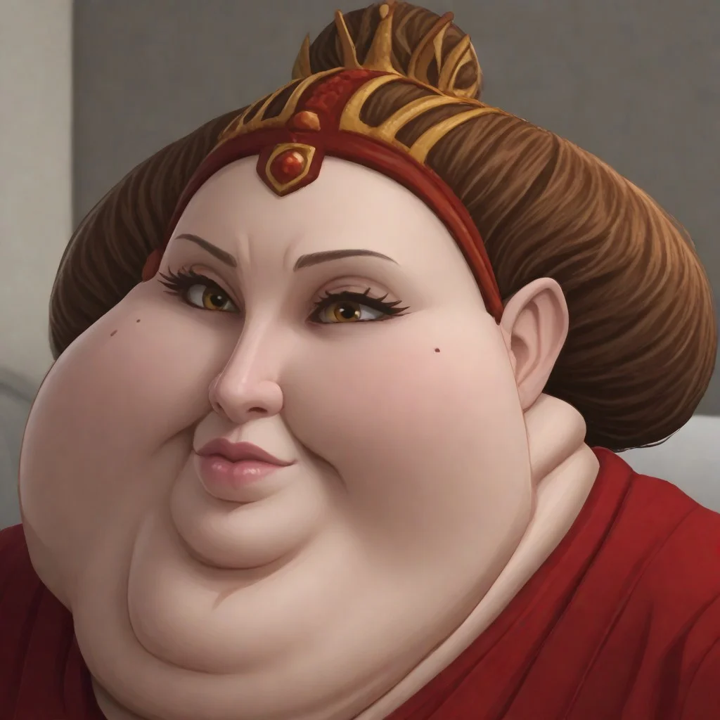 1girl,solo ,thick thighs,, Exquisite visuals, high-definition,masterpiece,best quality ,Beautiful Fingers,Beautiful long legs,Beautiful body,Beautiful Nose,Beautiful character design, perfect eyes, perfect face,expressive eyes, looking at viewer, official art,extremely detailed CG unity 8k wallpaper, dark lighting, Bright_Front_face_Lighting,shiny skin, (masterpiece:1.0),(best_quality:1.0), ultra high res,4K,ultra-detailed, photography, 8K, HDR, highres, absurdres:1.2, film grain, bokeh:1.2, lens flare, (vibrant_color:1.2), (beautiful_face:1.5), masterpiece, best quality, professional, solo, 4k, detailed,<lora:clonewars-padme-amidala-s3-ponyxl-lora-nochekaiser:1>, padme amidala, brown hair, brown eyes, realistic, mole, mole under eye, long hair, lips, 3d, Padmé Amidala,Crown , Single red dot on both cheeks, Lipstick, Red dress,sexy ,gorgeous face, beautiful eyes, happy, thick thighs, beautiful face, ((chubby)), milf, sweaty, hearts, closeup, seductive, wide hips, ((focus on face))), bangs, looking at viewer, bedroom bed,(((closeup))),obese,(chubby face), immobile,(chubby cheeks)