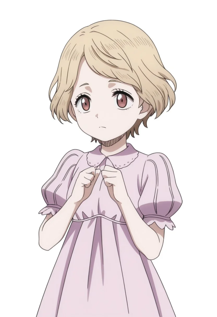 score_9, score_8_up, score_7_up, source_anime,anime screencap, anime coloring,intricate details,rating_safe, masterpiece, best quality,
(best quality, absurd res, ultra detailed),1girl, ((solo)), good eyes,perfect eyes,,detailed eyes, zPDXLxxx , zPDXL3,detailed, detailed face, <lora:add-detail-xl:3>,(4 finger)
BREAK
<lora:Marie_Adlai:0.8>, marie, brown eyes, blonde hair, short hair, pink dress, short sleeves, puffy sleeves,
solo, score_9,cinematic shadow, character focus, detailed skins,perfect hands,