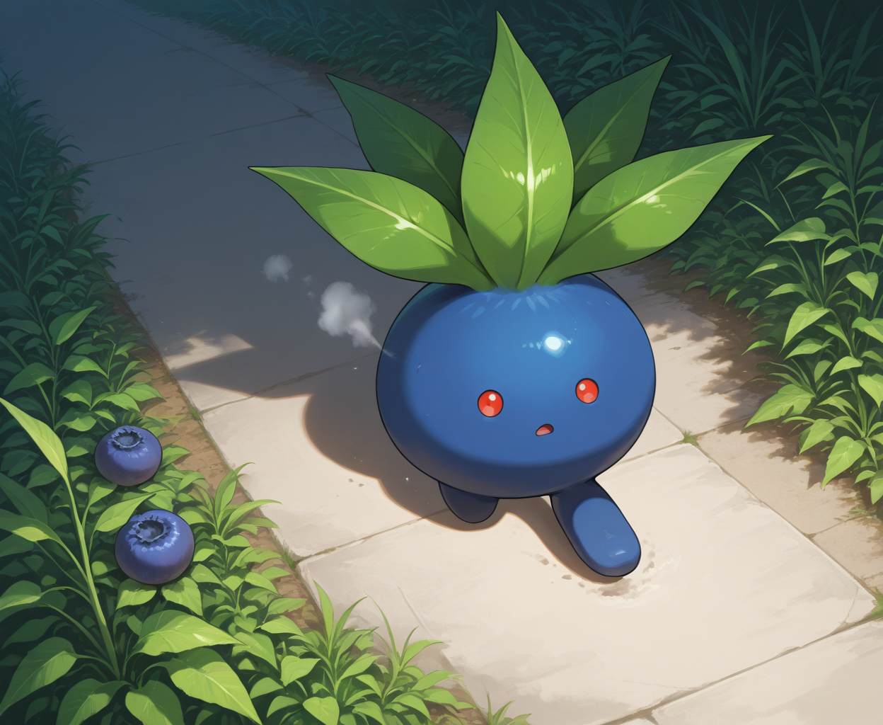 PonyScores7, source_anime,
BREAK (breath), (In a plaza with the Mont Saint-Michel in the background), (running), looking at viewer,  <lora:OddishPokedexPDXL:0.8> zzOddish, full body, red eyes, grass, blueberry, pokemon, oddish, leaf, no humans, pokemon (creature), multiple oddish, 6oddish,
BREAK <lora:xl_more_art-full_v1:0.2>, <lora:aesthetic_anime_v1s:0.2>, <lora:EpicF4nta5yXL:0.2>, <lora:detailxl:0.2> detailxl, <lora:Fant5yP0ny:0.2>, best quality, amazing quality, best aesthetic, absurdres, illustration, Volumetric_Lighting, ultra-detailed, very aesthetic, intricate details, 8k, masterpiece, best_quality 
BREAK (High Angle (from the side) view Extreme Close shot, focus on legs) 
BREAK <lora:Complicated fantasy portrait - XL Pony V2.0:0.4>, <lora:HDA_Detailer:0.2>,