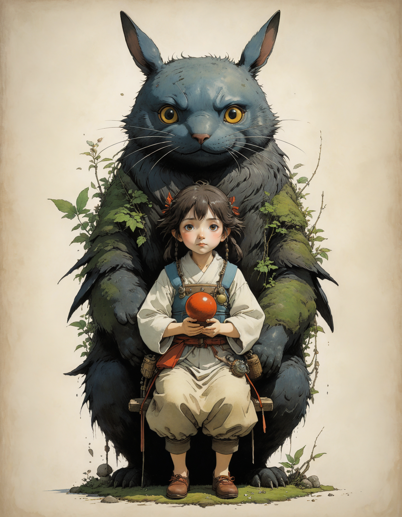 by Studio Ghibli and Jean-Baptiste Monge, calmness, serenity,  wide angle,  hyper detailed, anime poster art, bold lines, award winning,  trending on ArtStation , (intricate details, masterpiece, best quality:1.4),
looking at viewer, dynamic pose
<lora:add-detail-xl:1> <lora:xl_more_art-full_v1:0.5>  <lora:NicolaSamori:0.5> in the style of nicola samori <lora:looking_at_viewer:2>