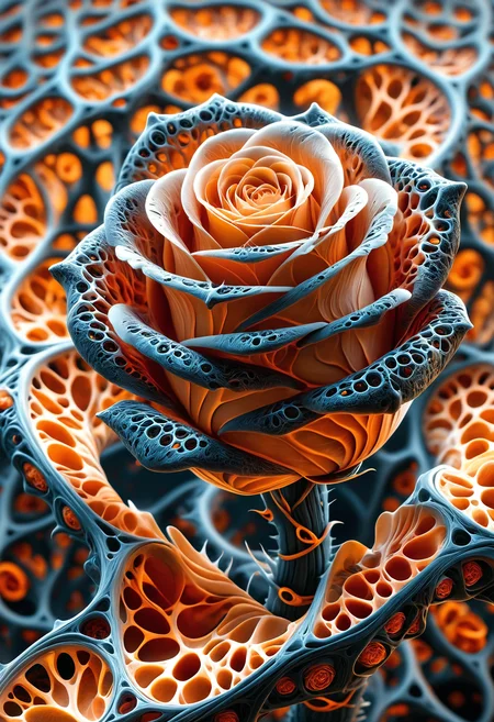 concept art of diagonal barb wire black and orange scales fractal entropy blooming rose inspired by filigree striations, from above, [muted colors : vivid colors : 5], fractal entropy, style of andy park and benjamin carre
<lora:dvr-cl-dvsn:0.75> dvr-cl-dvsn