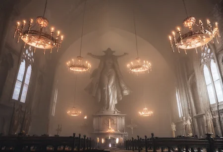 ,ruanyi0941,chandelier,church,indoors,statue,
crowd,shoujo kitou-chuu,<lora:0941 church hall_v1_pony:1>, score_9,score_8_up,score_7_up,,8k,1girl,solo,,