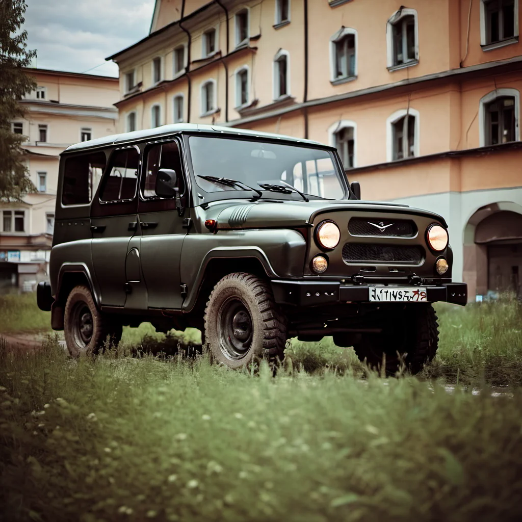 a photo of uaz_hunter in city, cinematic shot <lora:uaz_hunter:1>