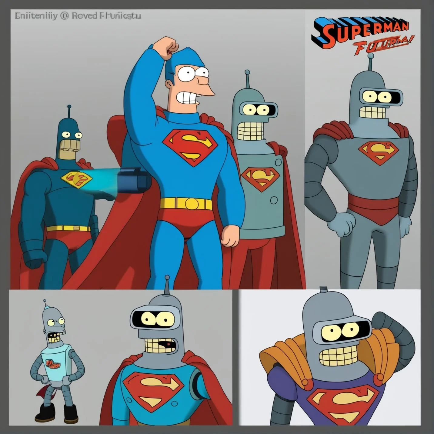 Superman, FuturamaStyle <lora:SDXL-FuturamaStyle-Lora:1>, Very detailed, clean, high quality, sharp image