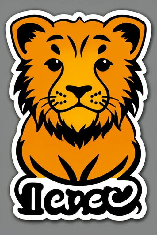 leo animal ((stickers)) retro (high quality) <lora:stickersAnimeStyle_v10:0.6>, closeup