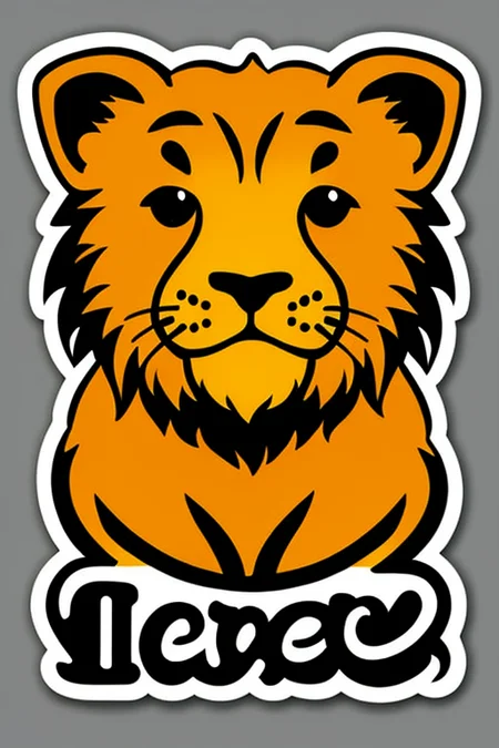leo animal ((stickers)) retro (high quality) <lora:stickersAnimeStyle_v10:0.6>, closeup