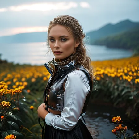 (((dark cinematic still with dark vibes))),one squatting screaming swedish women,<lora:cropped_puffer_vest_v2:0.7> cropped_puffer_vest , satin crop top,satin_scarf_blindfold,smile,beautiful eyes,tea,stormy weather,landscape,gleaming diamond palace with golden accents , radiating light, amidst brilliance, glittering professional photography, macro, natural lighting, ,happy,sky,flower ,water,canopy,glitter,luster
<lora:satin_scarf_blindfold:0.4>
<lora:MJ52:1>