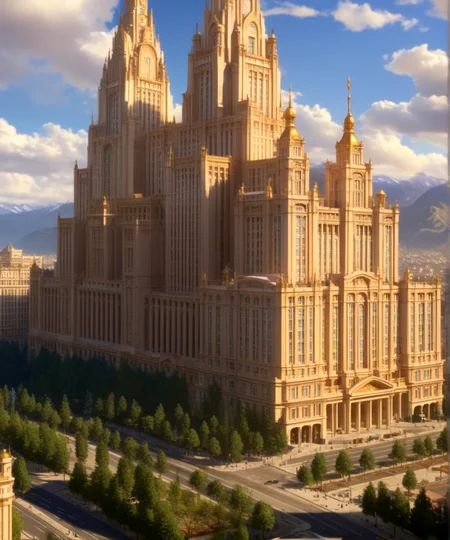 score_9, score_8_up, score_7_up,
<lora:Authoritarian_Architecture_(Architecture)_(SDXL)_(AD):1> authoritarian, scenery, building, city, cityscape, architecture, monumental architecture,
8K, In'ei, chiaroscuro, soft natural volumetric cinematic perfect light, perfect depth of field shot, ray tracing, photometry, beautiful, subsurface scattering, idealized modern city, wide beautiful boulevards, busy city center, parks and manicured lawn areas, large parks, plazas, skyscrapers, hyper detailed, art by Thomas Kinkade, detailed background, detailed photographic fluffy anime clouds, Unreal Engine, CGI render, absurdly detailed, modern era photograph, masterclass oil painting, made of sandstone and concrete, bronze details, monumental skyscrapers, vivid white sandstone, rose sandstone, tan sandstone, marble,
BREAK zPDXL, zPDXLxxx, <lora:wowifierXL:0.2> art by mooncryptowow <lora:sdxl_lightning_8step_lora:0.4> <lora:detailed_notrigger:0.5>