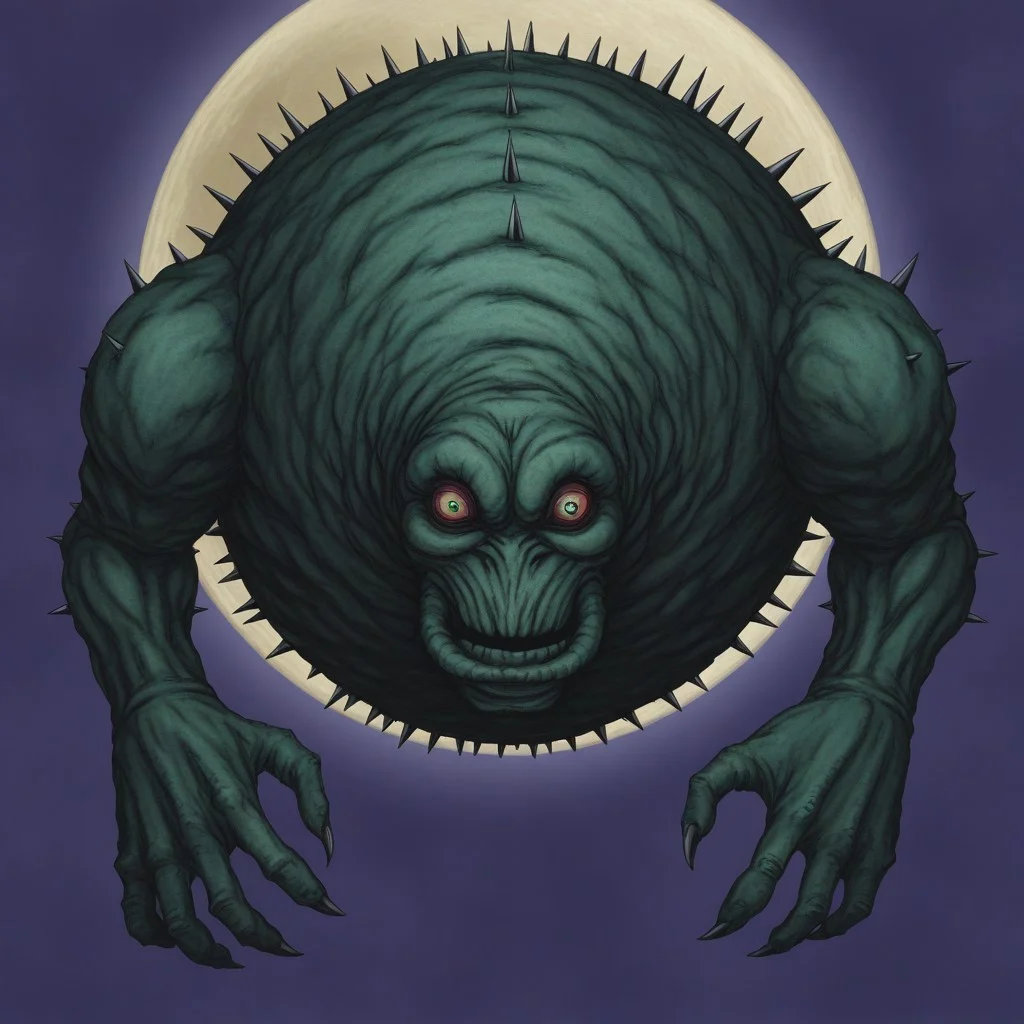 masterpiece, best quality,
no humans, monster, eyes,
spikes,
orbs,
moon